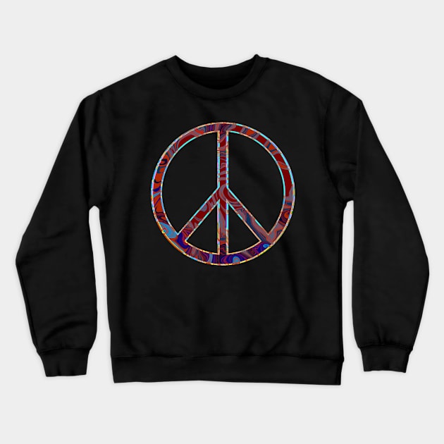 Tie dyed peace symbol Crewneck Sweatshirt by DaveDanchuk